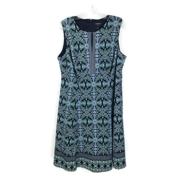 Liz Claiborne | Dresses | Liz Claiborne Woman Blue Floral Print Sleeveless  Fit Flare Dress Womens 6w | Poshmark